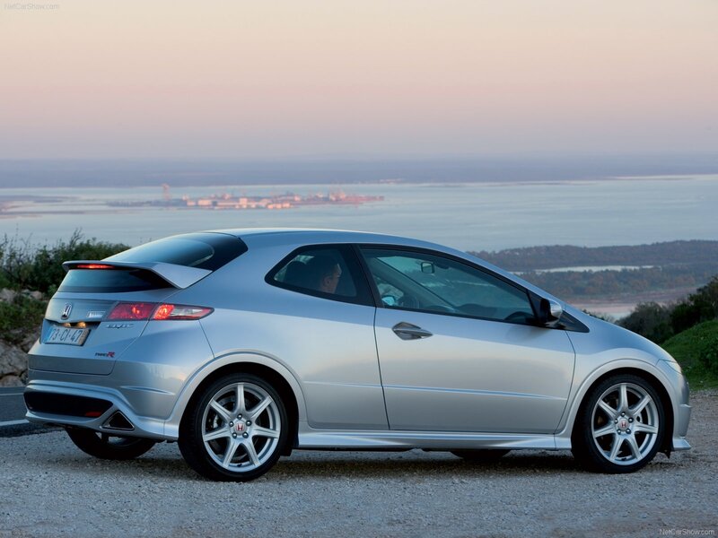 Silver Honda Civic Type R parked