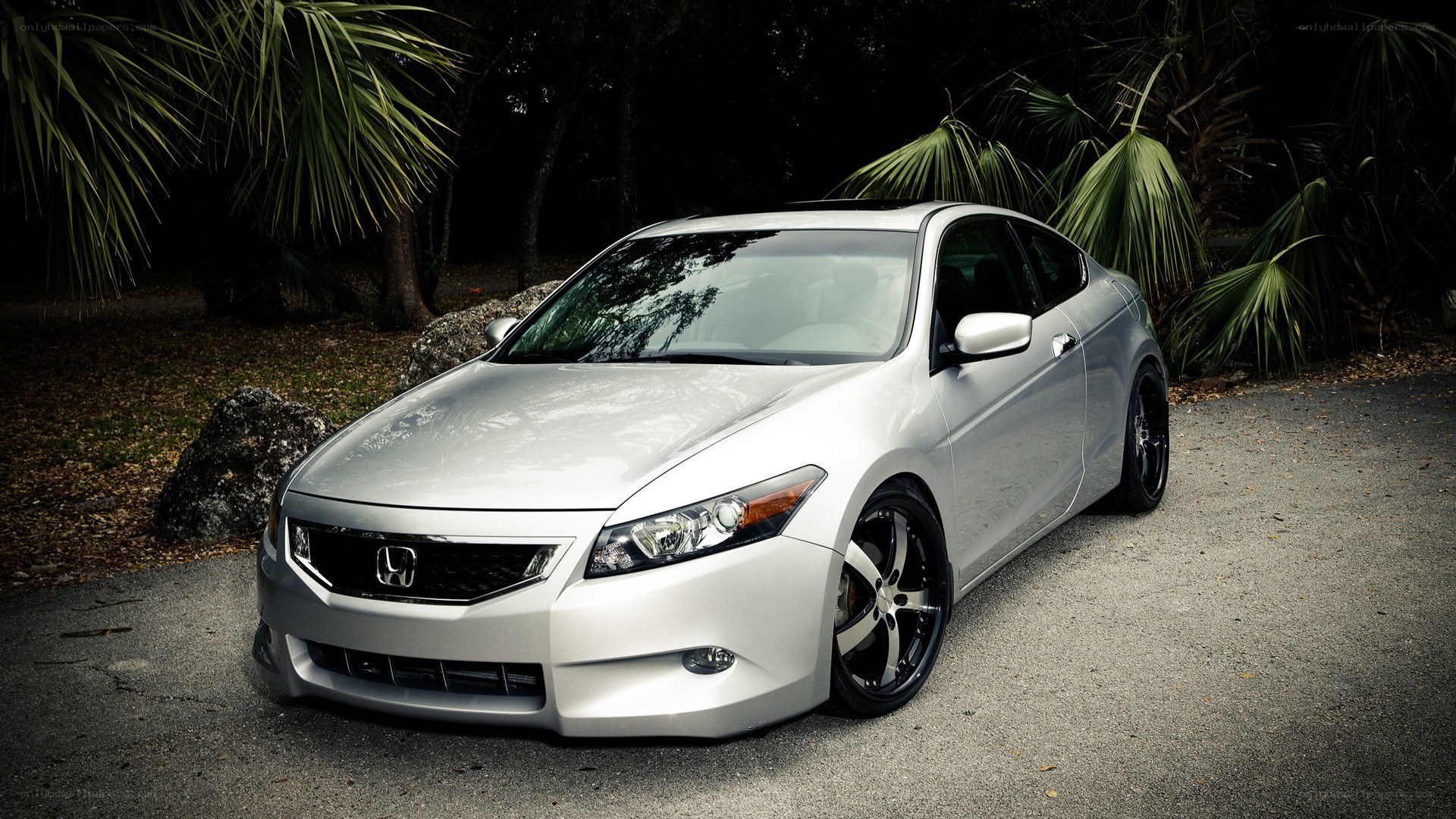 silver honda coupe car