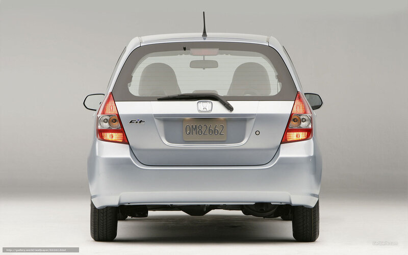silver honda fit rear view