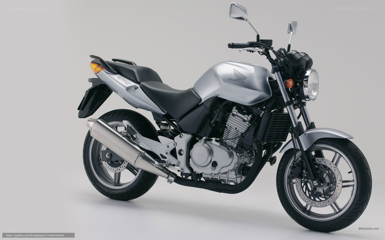 Silver Honda motorcycle