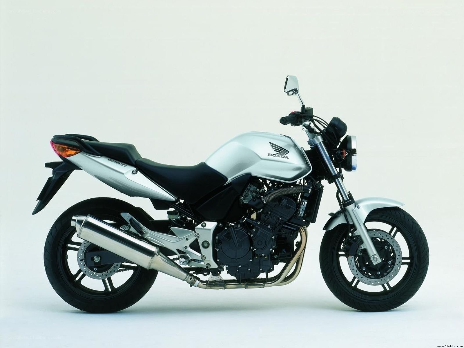 Silver Honda motorcycle