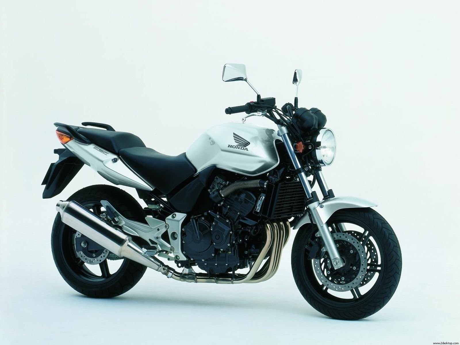 Silver Honda motorcycle