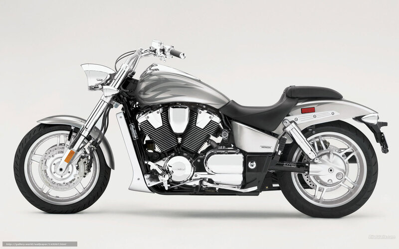 Silver Honda Motorcycle — Neutral, Photograph, Black Seat, Chrome Engine