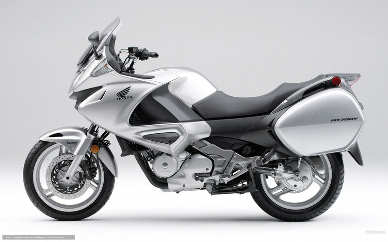 Silver Honda Motorcycle — Neutral, Photograph, Saddlebags