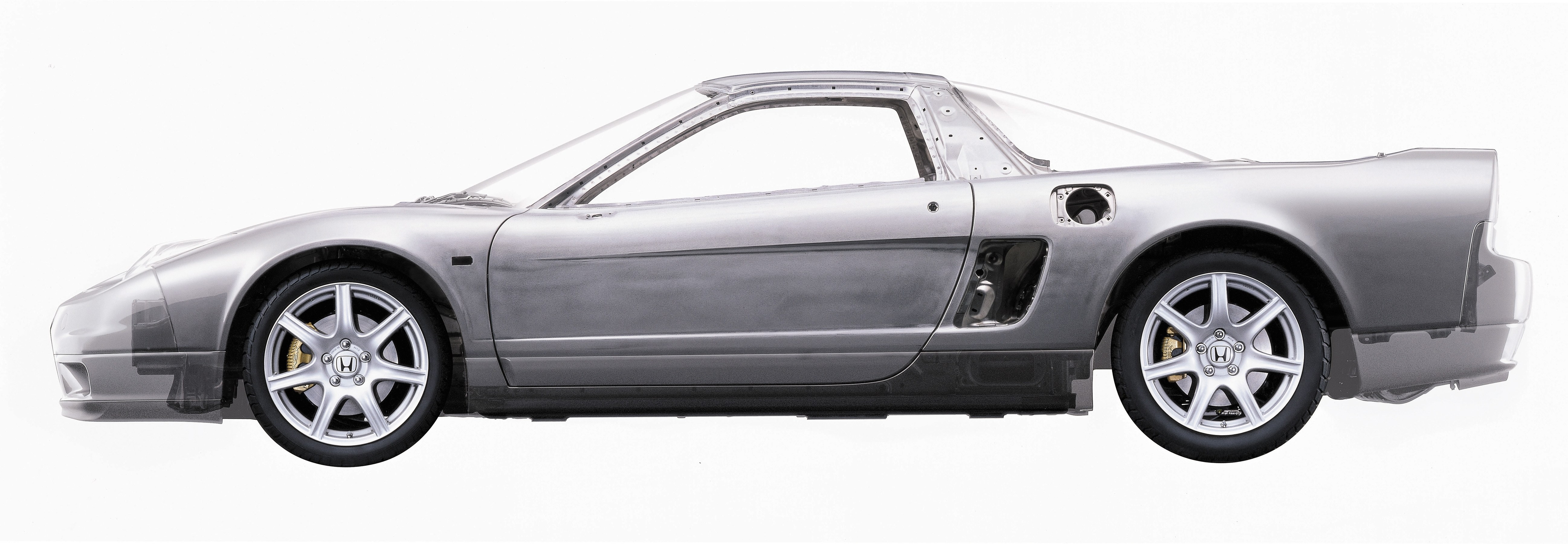 Silver Honda NSX cutaway