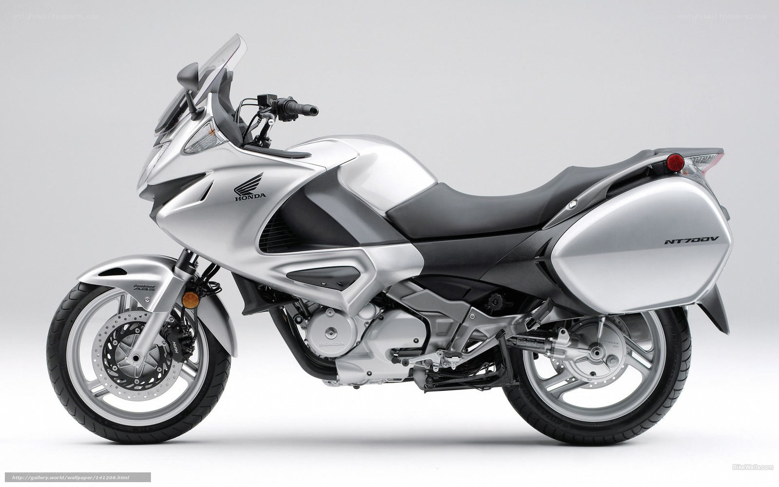 Silver Honda NT700V motorcycle