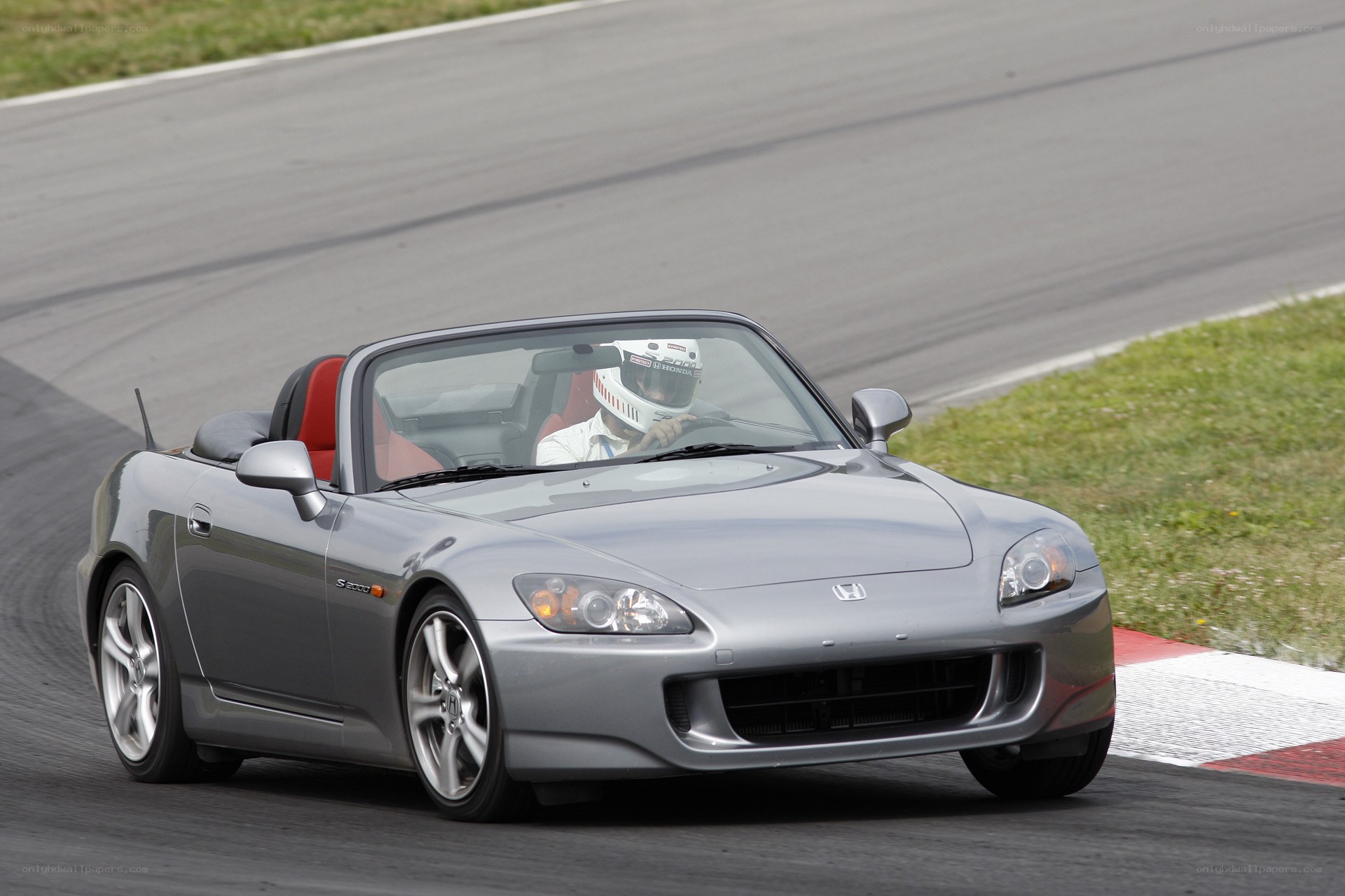 Silver Honda S2000 on track