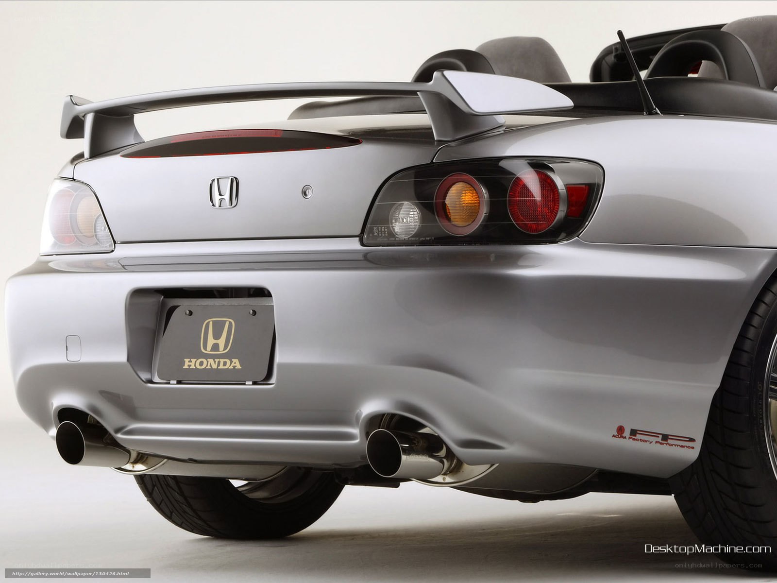 silver honda s2000 rear view
