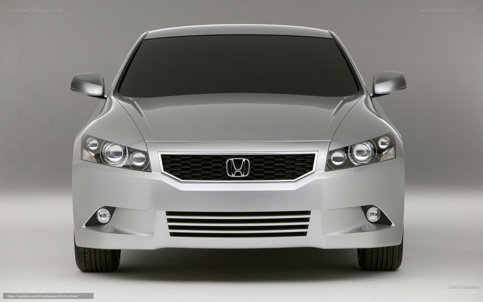 silver honda sedan front view