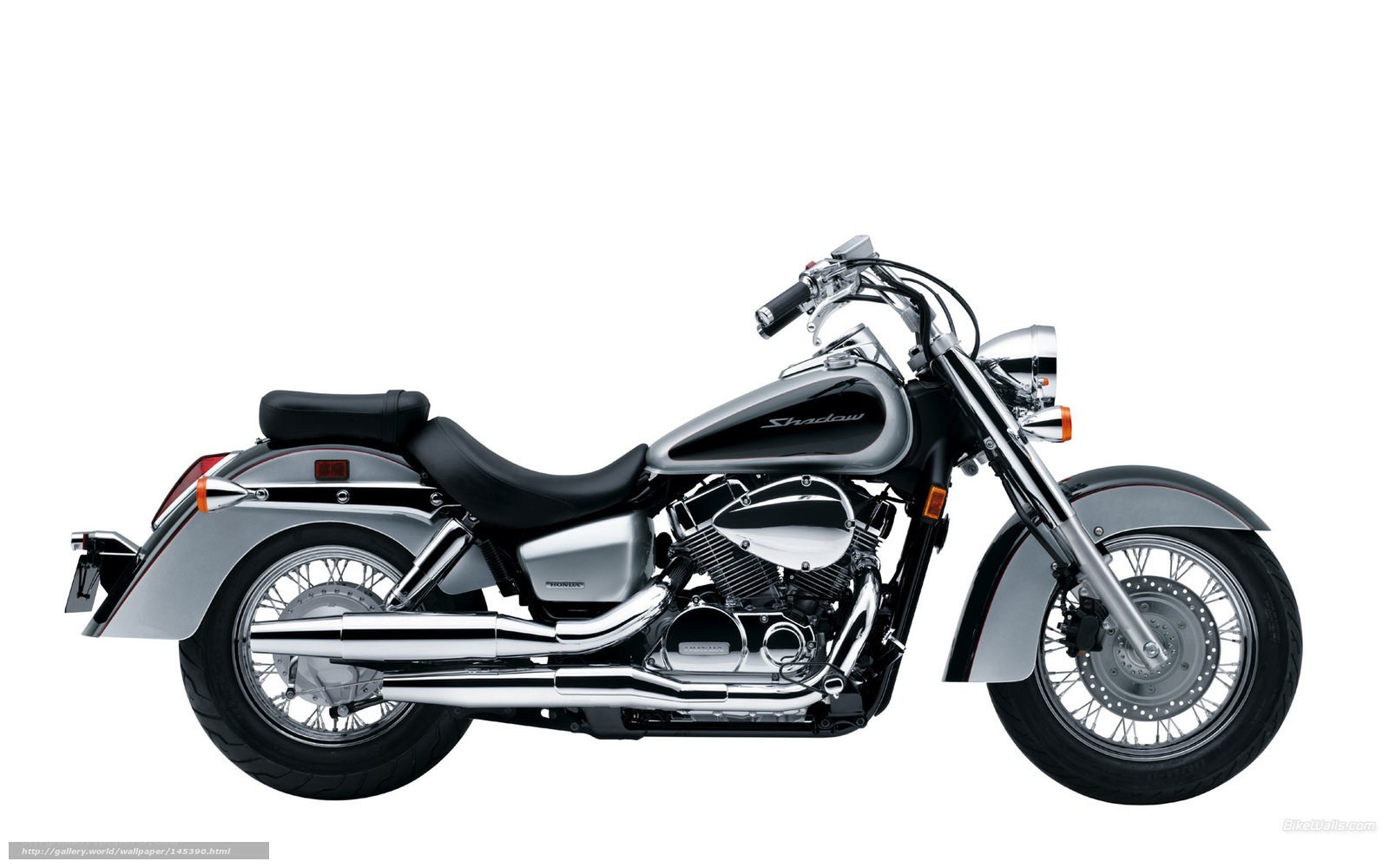 Silver Honda Shadow motorcycle