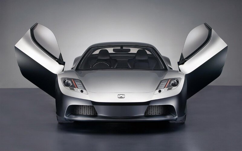 Silver Honda sports car