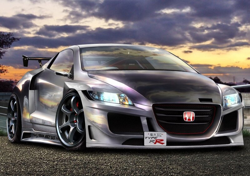 Silver Honda Type R sports car