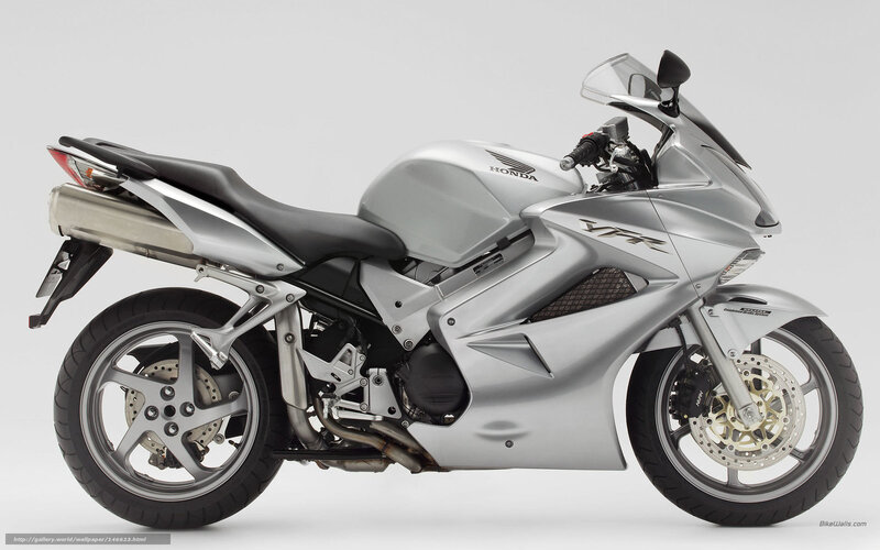 Silver Honda VFR motorcycle