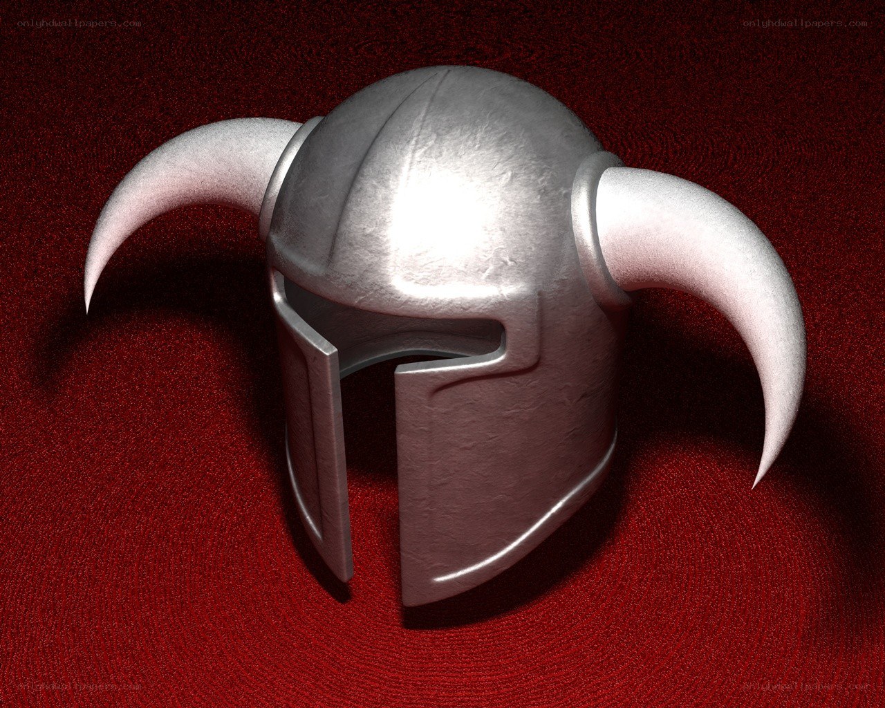 silver horned helmet