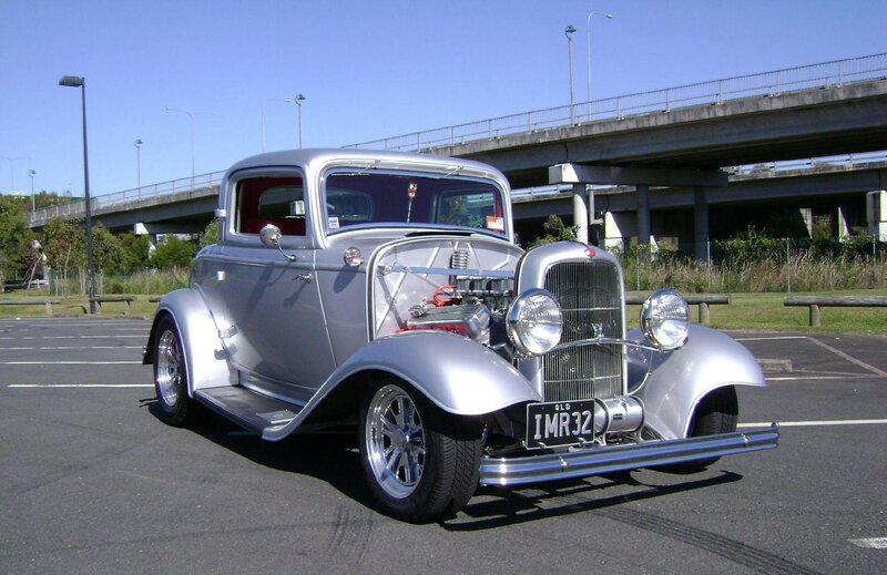 Silver Hot Rod Car — Calm, Afternoon, Photograph