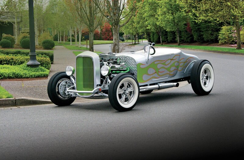 Silver Hot Rod Car — Calm, Spring