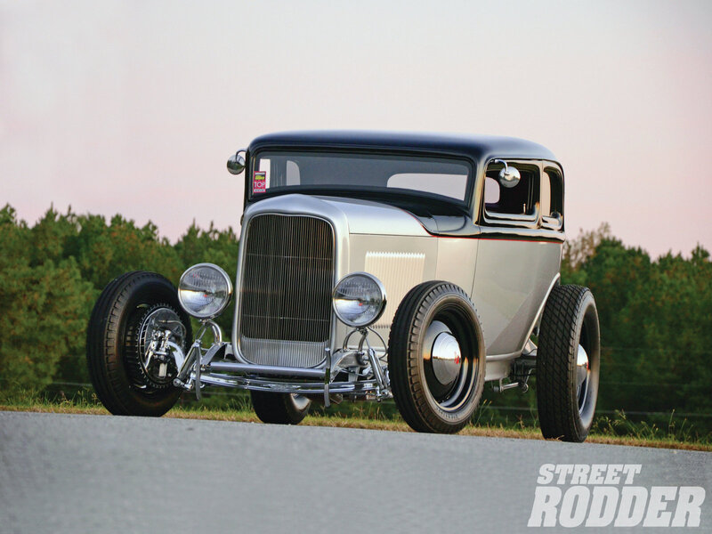 Silver Hot Rod Car — Calm, Sunset