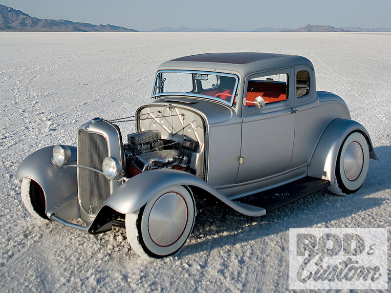 Silver Hot Rod Car — Dramatic, Afternoon