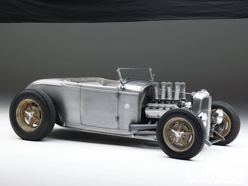 Silver Hot Rod Car — Dramatic, Photograph, Engine