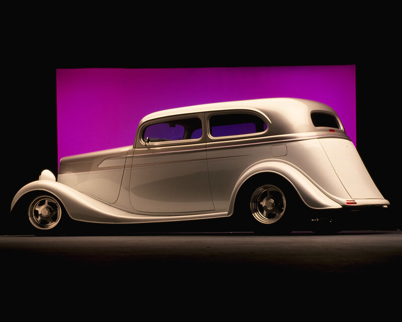 Silver Hot Rod Car — Dramatic, Photograph