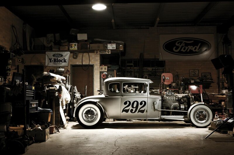 Silver Hot Rod Car — Gray, Dramatic, Night