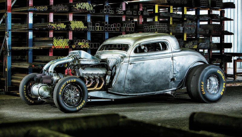 Silver Hot Rod Car — Gray, Dramatic, Photograph