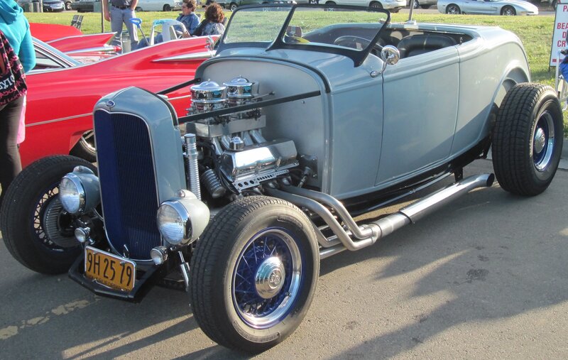 Silver Hot Rod Car — Gray, Outdoor, Afternoon