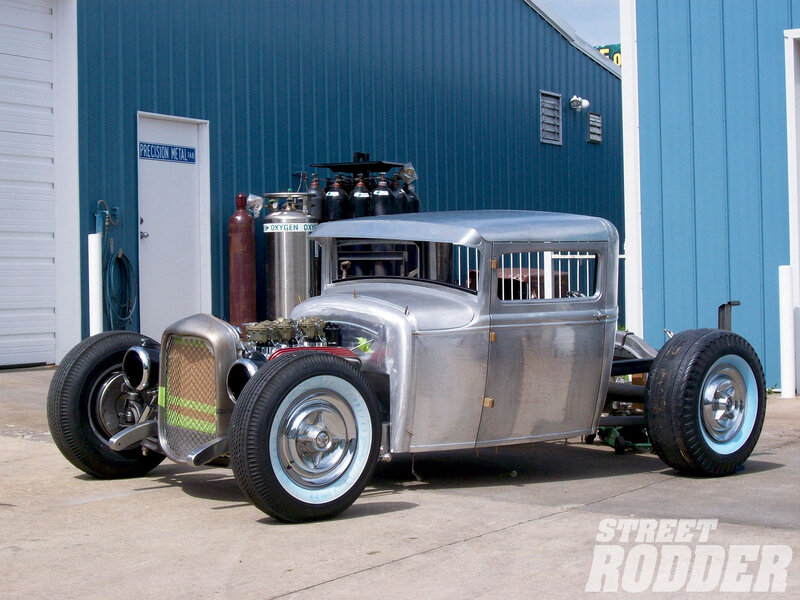 Silver Hot Rod Car — Industrial, Afternoon