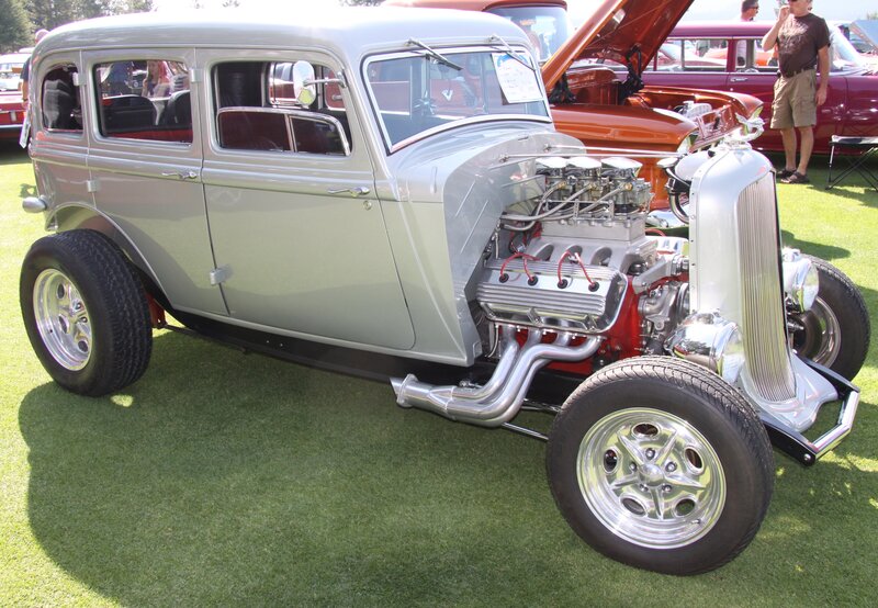 Silver Hot Rod Car — Outdoor, Afternoon