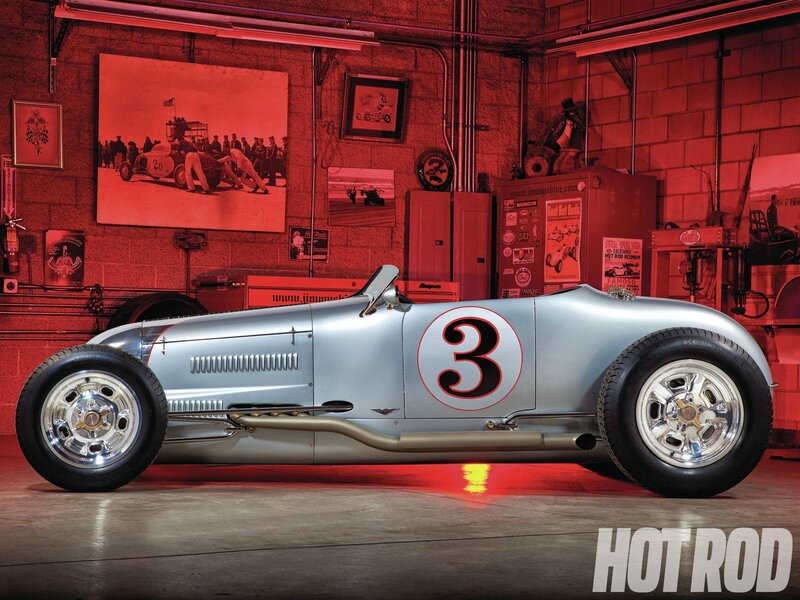 Silver Hot Rod Car — Red