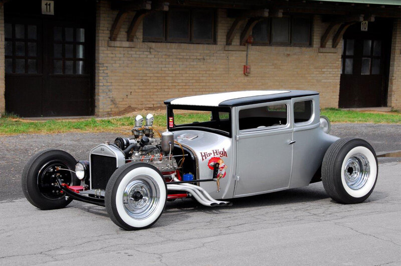 Silver Hot Rod Car — Retro, Afternoon