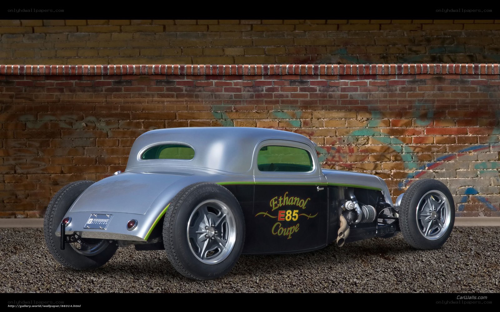 Silver hot rod coupe