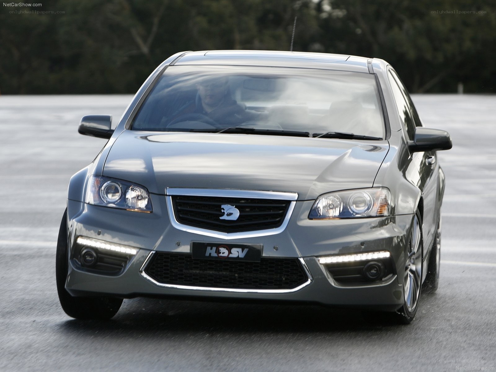 silver HSV sedan on track