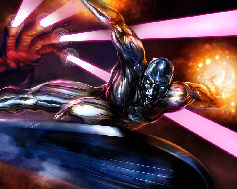 Silver Humanoid Figure — Purple