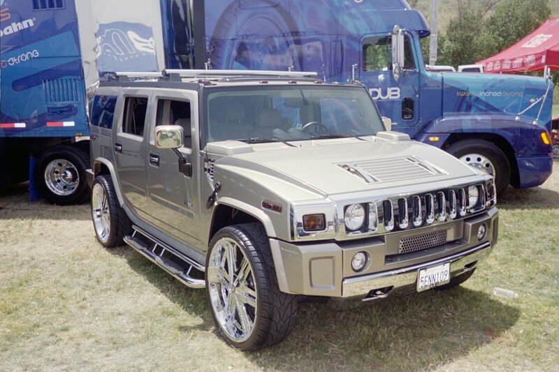 Silver Hummer H2 Suv