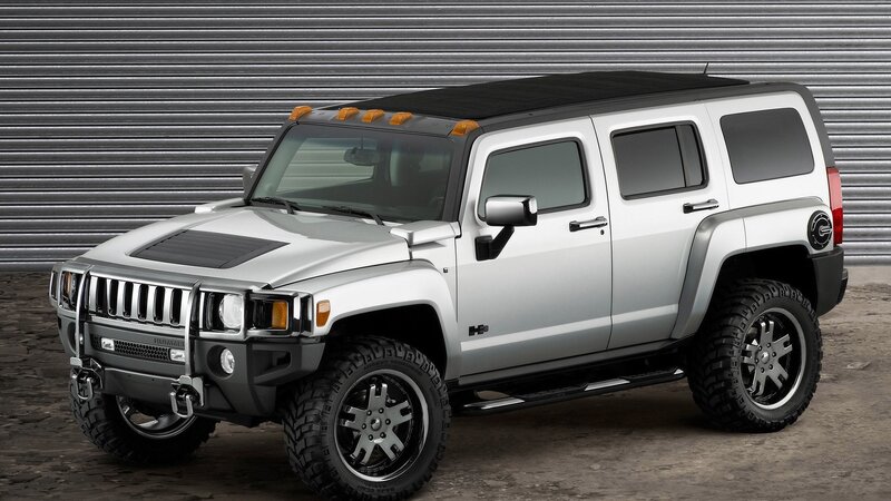 silver hummer h3 suv