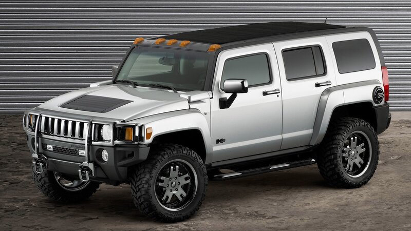 silver hummer h3 suv