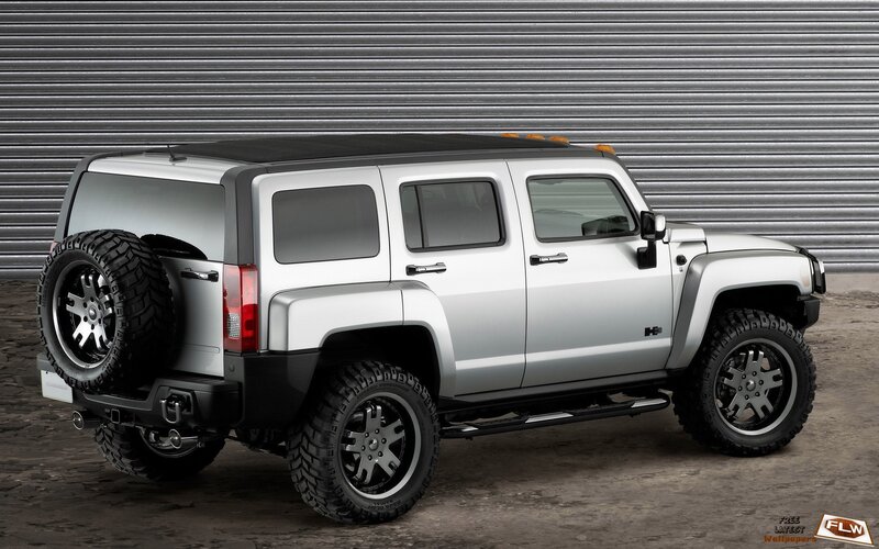 Silver Hummer H3 Suv — Neutral, Photograph, Spare Tire
