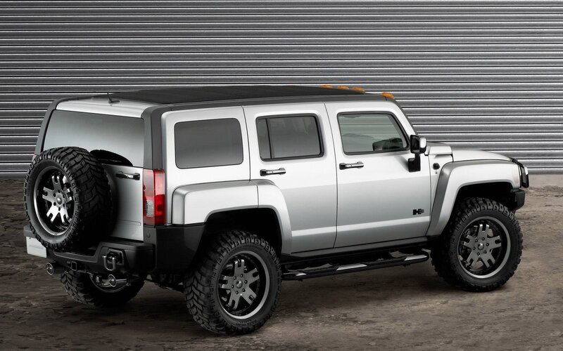 Silver Hummer H3 Suv — Neutral, Photograph, Spare Tire, Tires