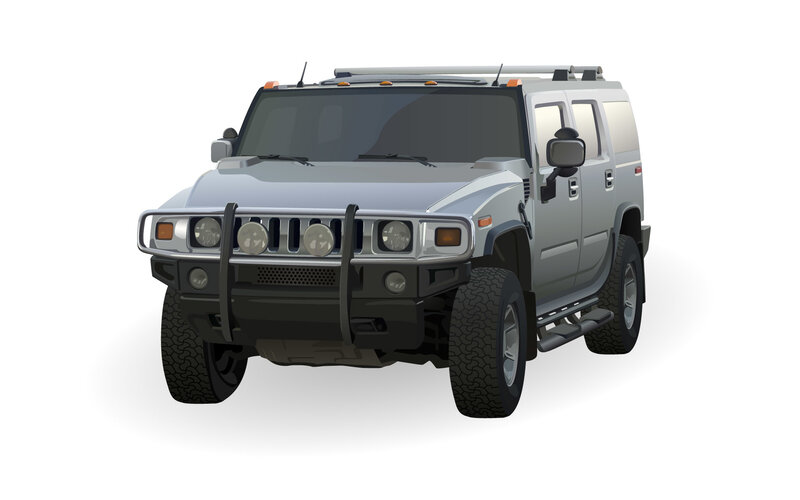 silver hummer suv