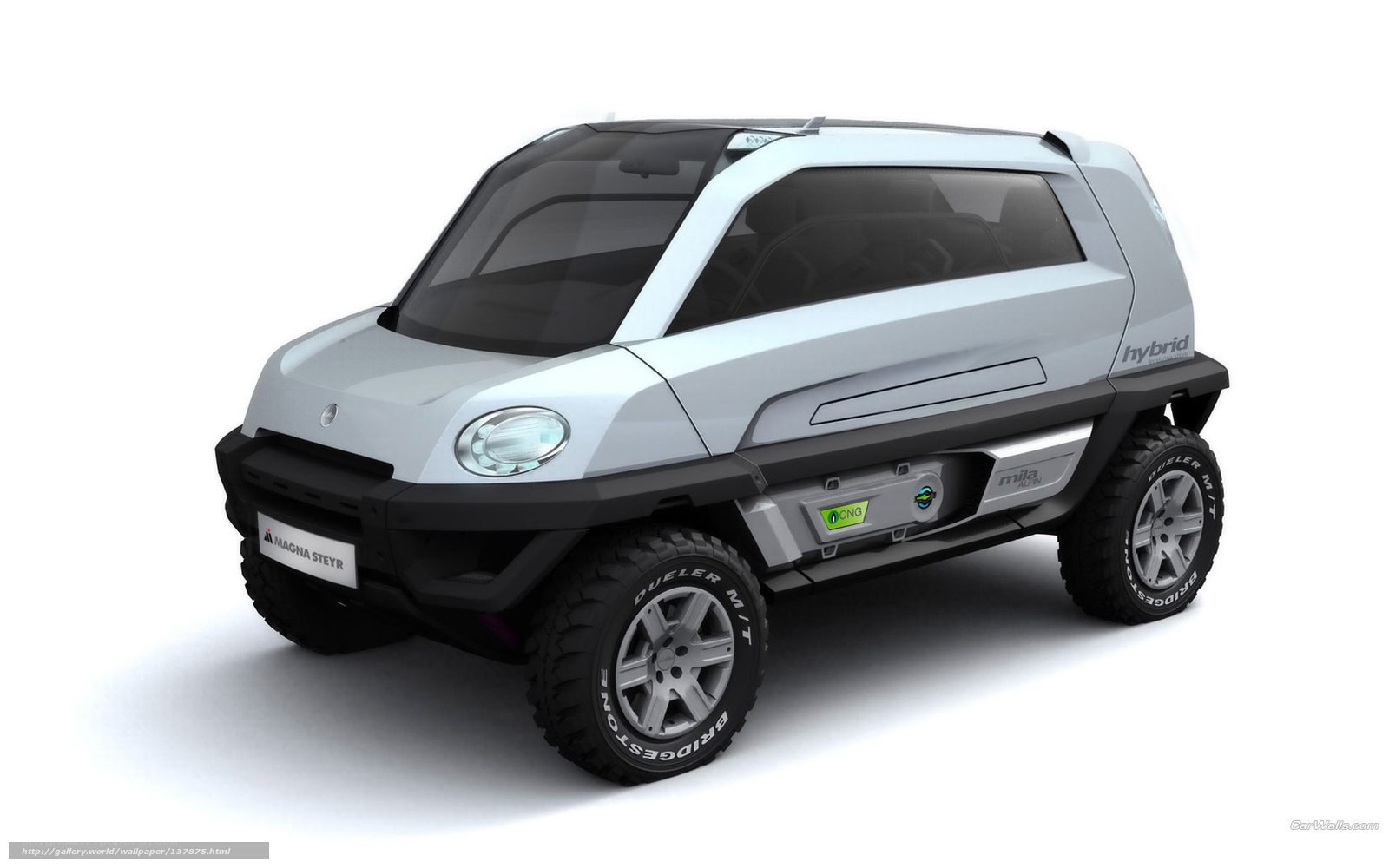 Silver hybrid concept car