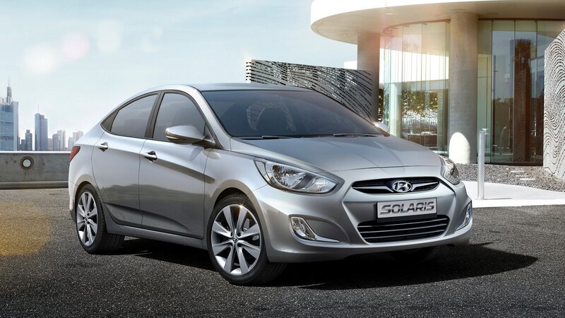 Silver Hyundai Solaris Car