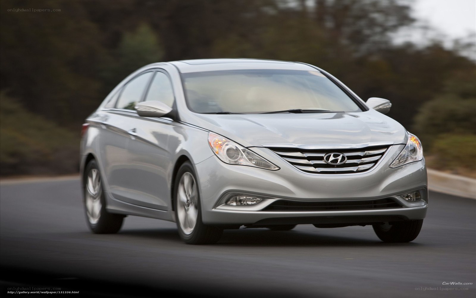 silver hyundai sonata in motion