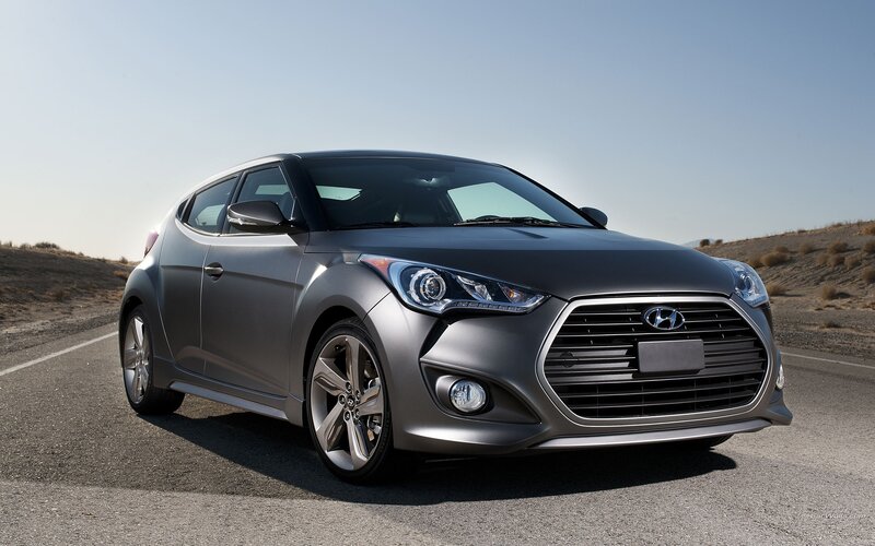 Silver Hyundai Veloster — Gray, Dramatic, Afternoon