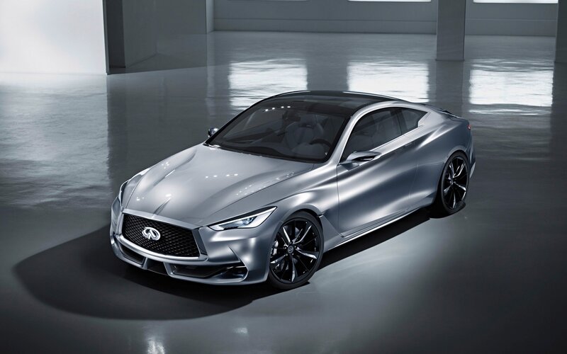 Silver Infini Car — Dramatic, Photograph, Showroom
