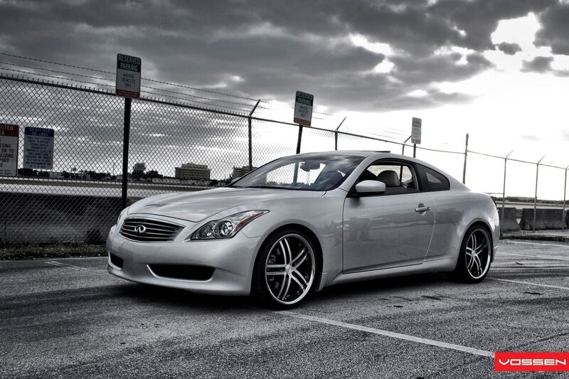silver infiniti coupe in parking lot