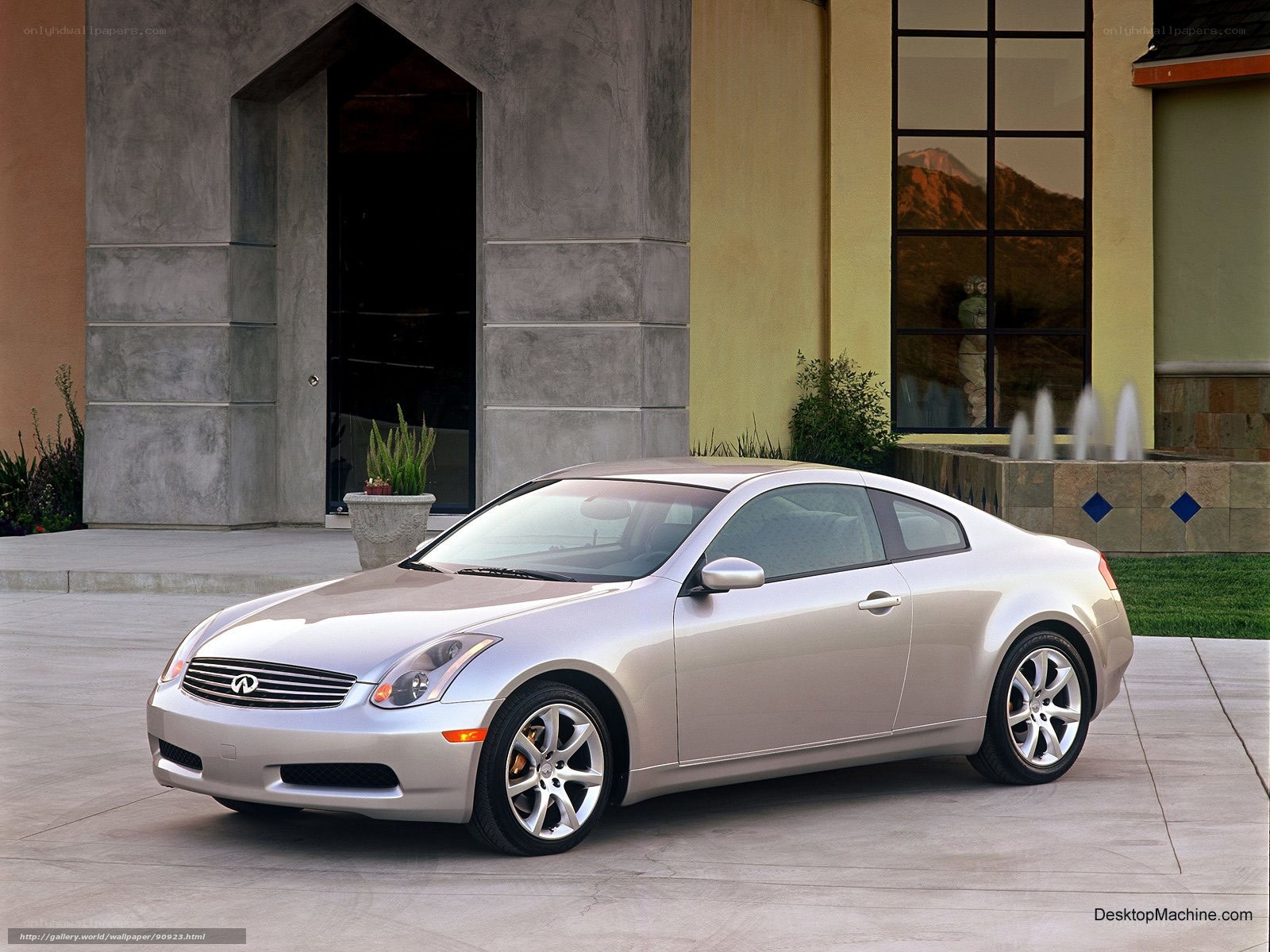 silver infiniti coupe parked