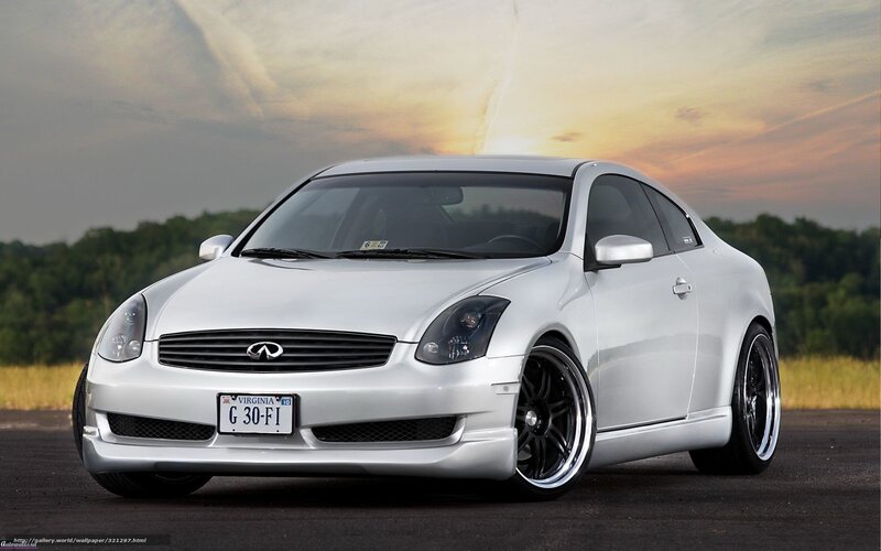 Silver Infiniti Coupe — White