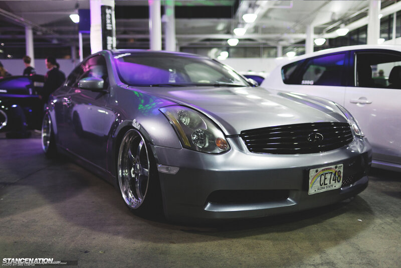 silver infiniti g35 at a car show