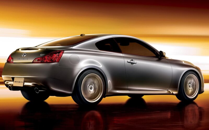 Silver Infiniti G37 Coupe — Dramatic, Sunset